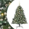 Brad de Crăciun Artificial cu 150 LED-uri și Suport Verde 120 cm