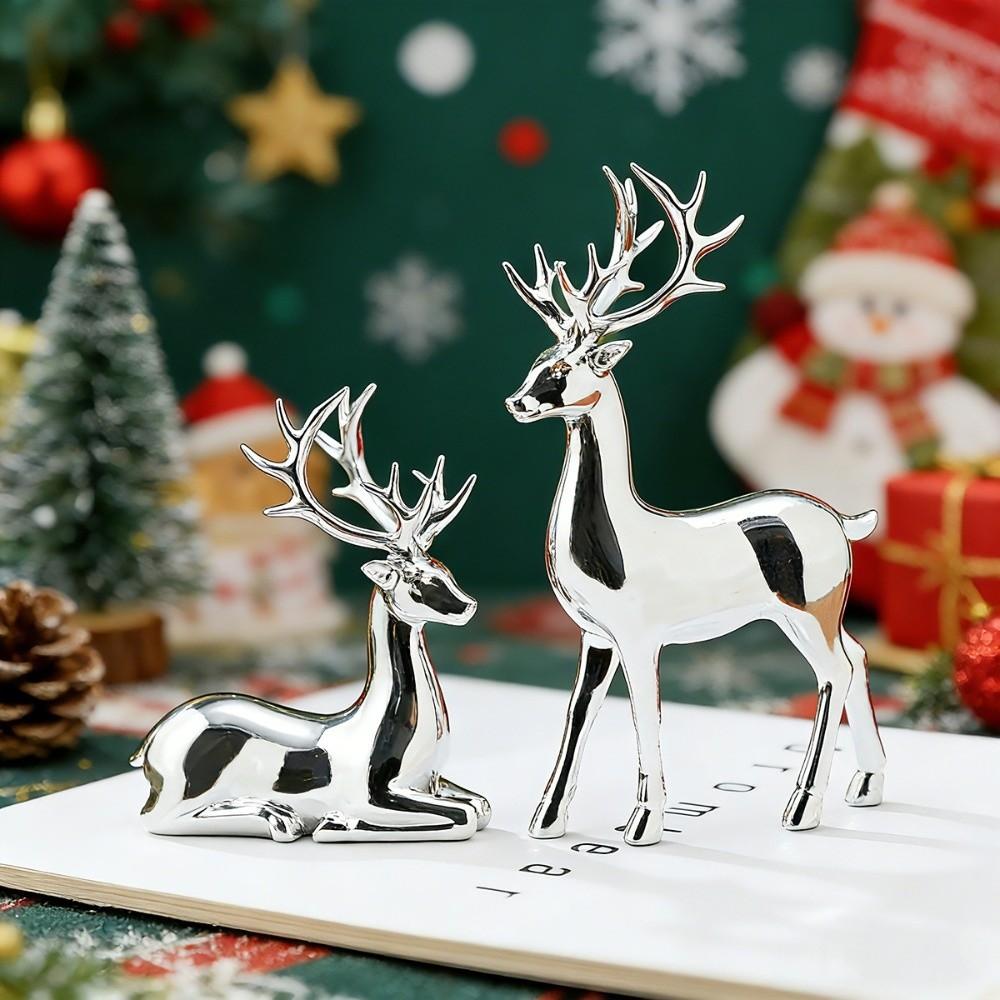 Modern Reindeer Sculpture Sitting/Standing Position Christmas Deer Statue TV Cabinet