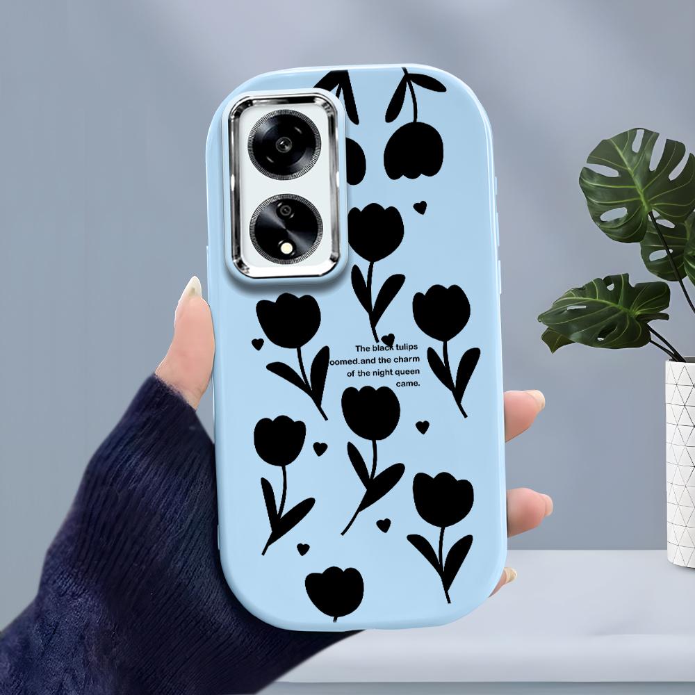 Solid Color Silver Edge Lens Soft Liquid Silicone Shockproof Phone Case for iPhone Samsung Huawei Honor Xiaomi Redmi OPPO Realme Vivo Infinix Tecno