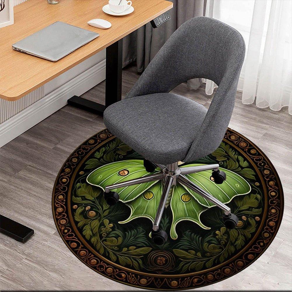 

Green Luna Moth Art Print: Nature s Beauty in Every DetailRound Non-Slip chair mat chair carpet for office Rugs for Office Decor Gift For Valentine s 80cm by 80cm