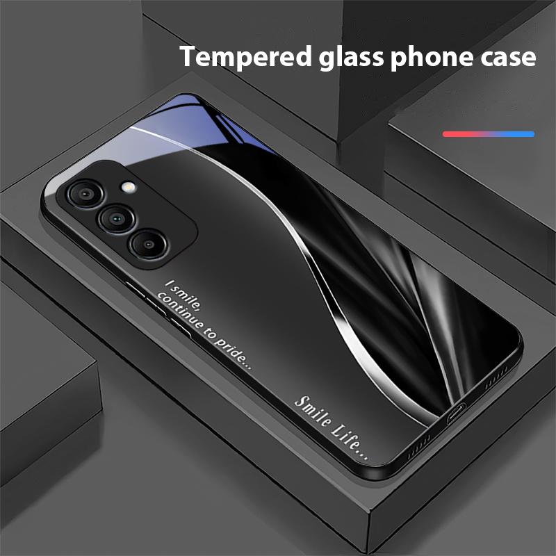 Nowy Miękki Brązowo-Czerwony dla Samsung Galaxy A15 5G 54 4G 51 50 24 35 90 71 12 51 53 52S 80 22 34 Czarny Etui na Telefon ze Szkła Hartowanego