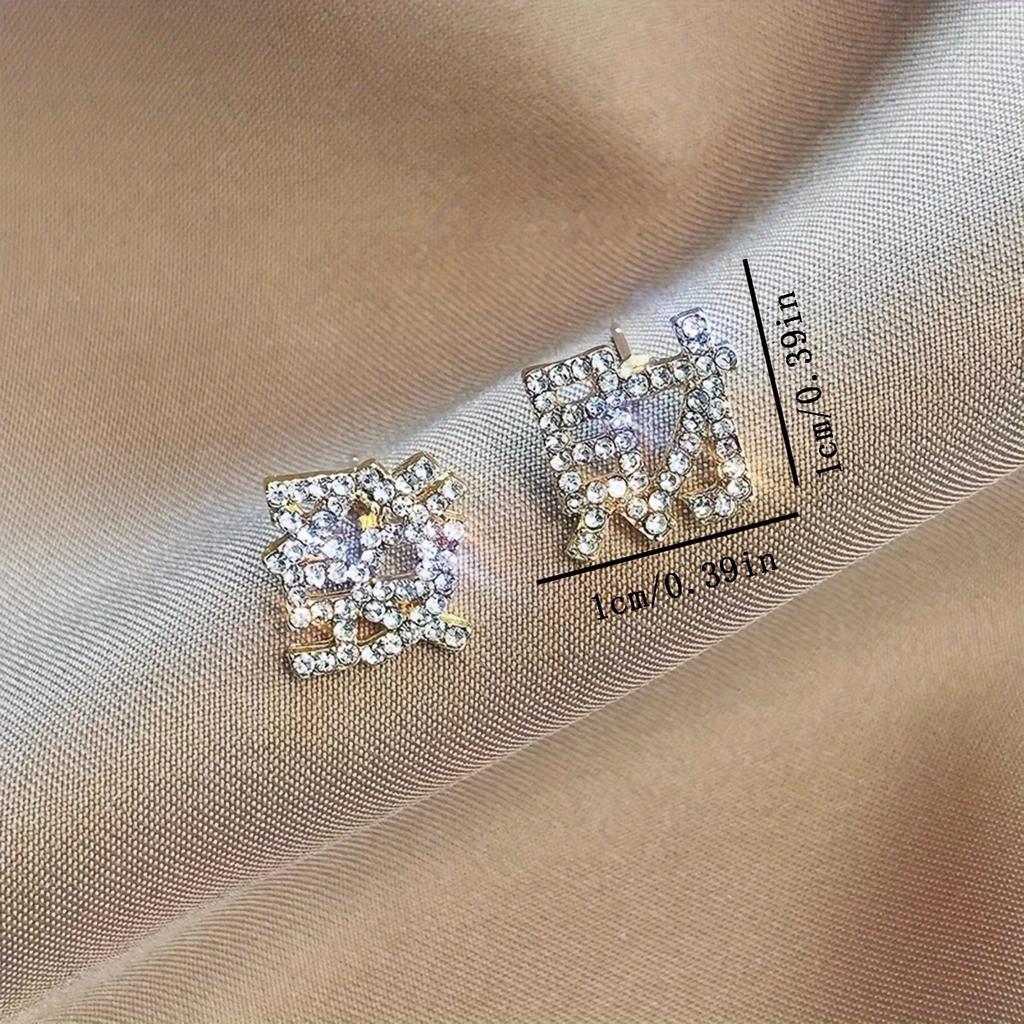 Luxury full diamond stud earrings simple personality fashion generous high sense women stud earrings