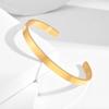 6mm Wide Simple Cuff Bracelets for Men Adjustable Glossy Stainless Steel Opening Bangle Women Fashion Jewelry Casual Party Gift