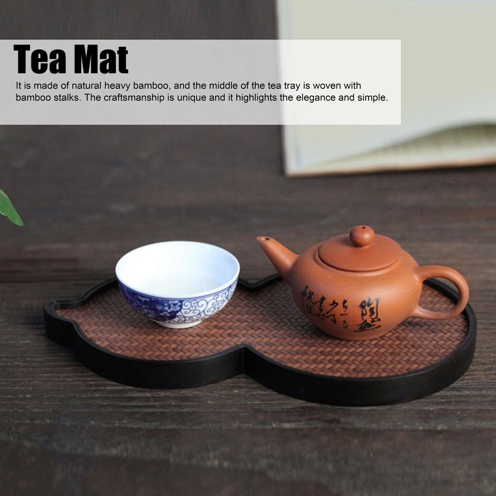 Mat   Bamboo Small Tea Tray Tea Plate for Teawares Teaset Saucers Tea Ceremony