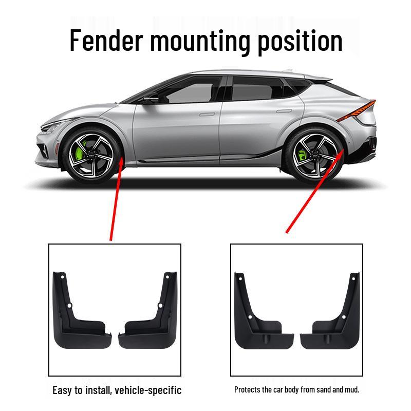 Kia EV6 Mud Flaps for 2022-2024 Models - Front & Rear Tire Protection Accessories