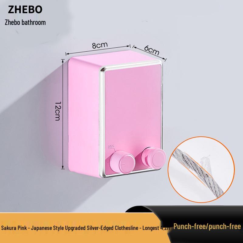 Retractable No-Drill Balcony Clothesline: Invisible Indoor/Bathroom Drying Rack with Steel Wire Rope.