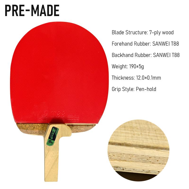 SANWEI SU PINCER Racchetta da Ping Pong Impugnatura a Penna Forma Speciale Racchetta da Ping Pong Migliore Sensazione di Presa