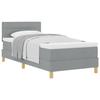 VidaXL Lit avec sommier et matelas Gris clair 90x200 cm Tissu 3338811