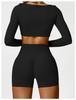 Winter Long Sleeve Yoga Suit for Outdoor Running - Brushed Fitness T-shirt