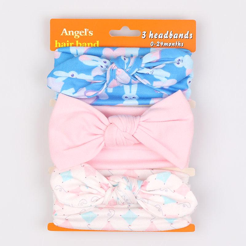 Children's Red Bow Headband Set: 3-Piece Elastic Baby Girl Hair Accessory