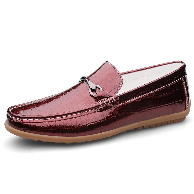 Fashion Mens Business Casual Shoes Handmade Leather Slip on Footwear Leisure Male Loafers Non-Slip Driving Shoes Comfy Moccasins