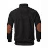 Vintage Patchwork Corduroy Sweatshirt for Men Stand Collar Casual Loose Pullover Half Zipper Hoodie Man
