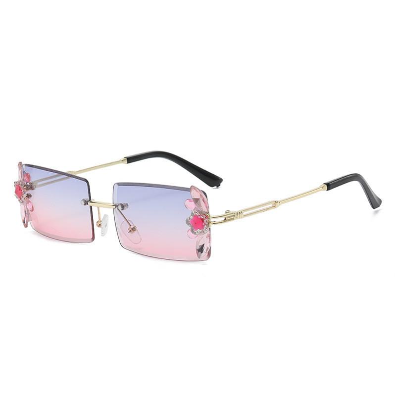 Elegant 2022 Gradient Sunglasses With Diamond Inlaid Gold Frame For Women