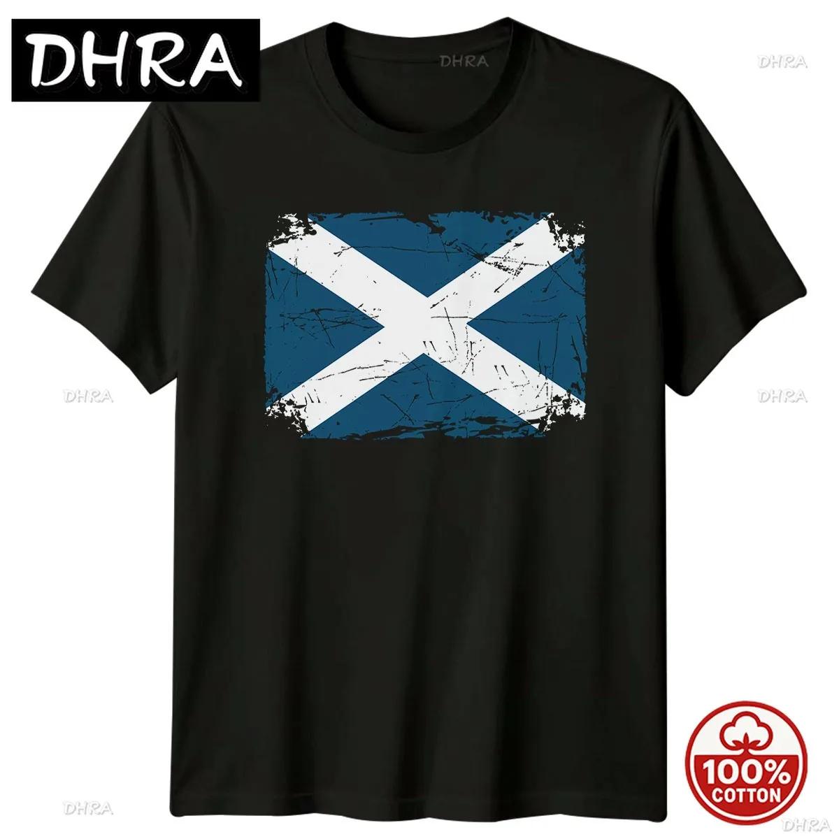 Scotland Flag Distressed Countries Unisexs TShirt Womens Tee Graphic Unisex Top Featuring for Retro Aesthetic Casual Top T Shirts S