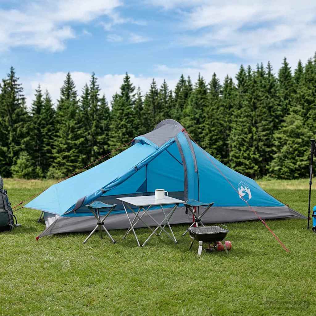 Trekking Tent Blue 2 Person 185T Polyester with PU Coating