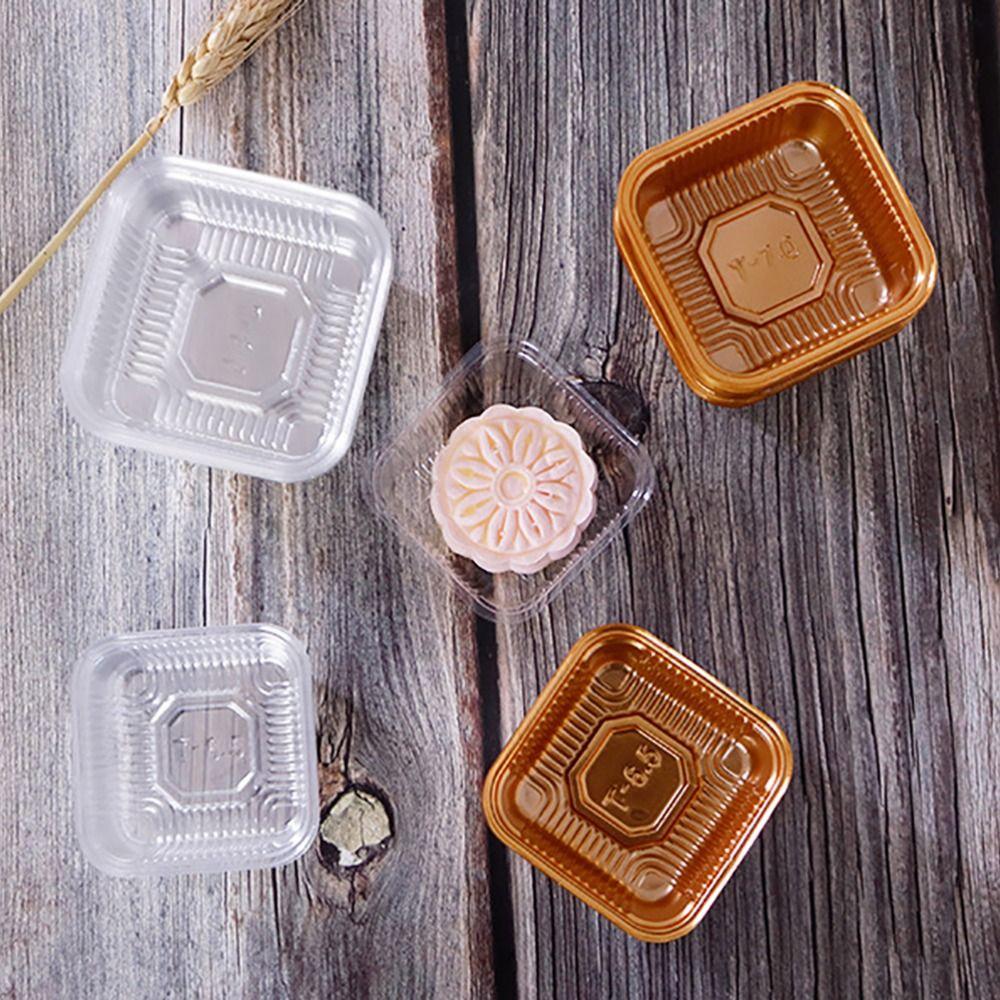 100PCS Plastic Mooncake Packaging Tray Thicken Dessert Plate Mooncake Plastic Inner Tray  Dim Sum