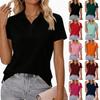 Stilvolles Damen-Kurzarm-Hemd mit Kragen und drei Knöpfen Golf-T-Shirt Top