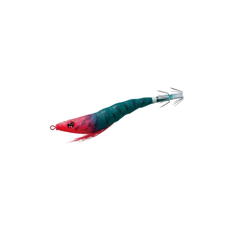 DUEL EZ-SLIM Squid Jig, Cloth Wrapped, 80mm, Weight: 4g, A1626-LRM-Luminous Red/Green, Squid Metal Dropper