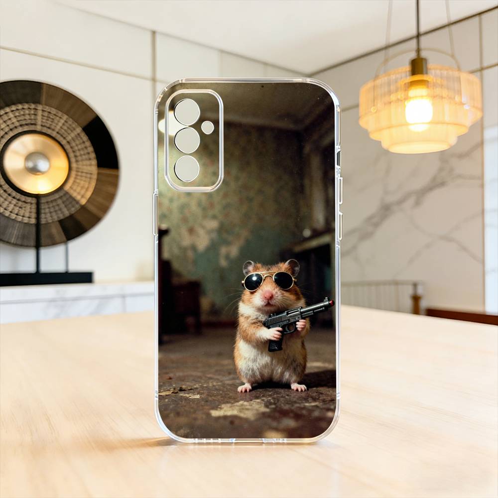 

Cute Animal fluffy Hamsters Phone Case Transparent Silicone Soft For SamsungA10,12,20,21S,30,31,40,50,51,52,70,71 Samsung a714g