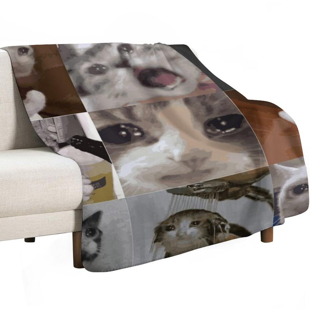Crying Cat Throw Blanket Cozy Throw Blanket Birthday Gift For Him Her