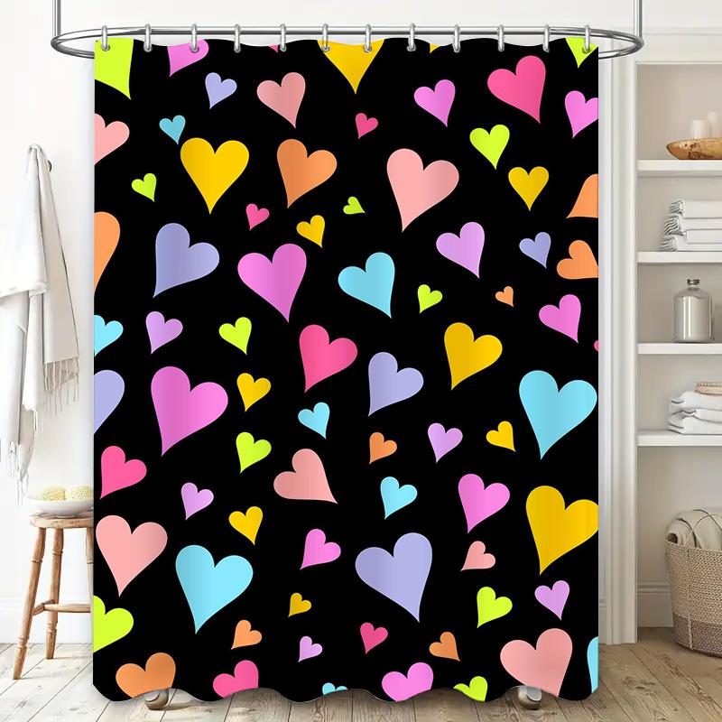 Brushstroke Pattern Shower Curtain Set Rustic Modern Bath Decor 3D Printed Fabric Curtains For Bathroom Watercolor Design Multip