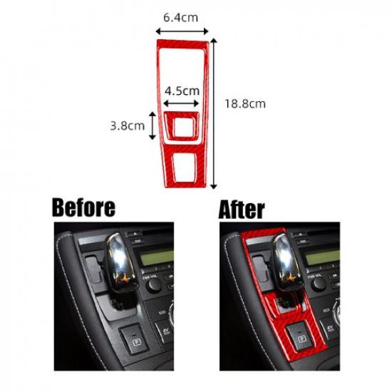 Red Carbon Car Gear Shift Panel Interior Trim Sticker For Lexus CT200h 2011-17