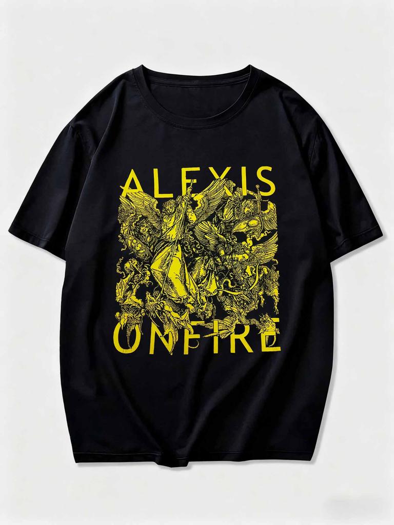 Alexis Fire Bands Crisis Album T-Shirt Fan-Geschenk Unisex T-Shirt mit ikonischem Aufdruck Geeignet für das ganze Jahr