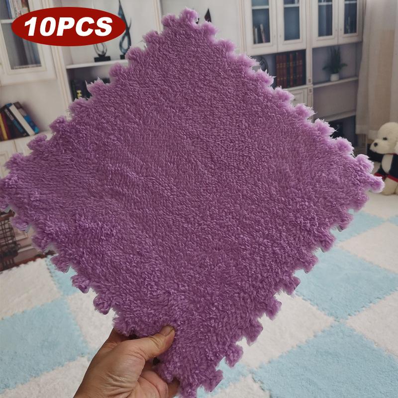 10PCS Soft Plush Activity Play Mat Reusable EVA Foam Puzzle Carpet Children Room Keep Warm Non-slip Floor Mat Washable 30*30*1CM