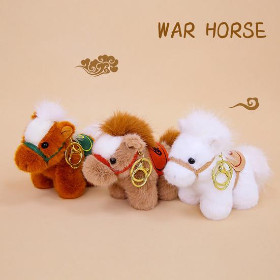 Realistic Pony Plush Keychain 2026 Year of The Horse Plush Keyring Cute Pony Doll Soft Stuffed Animal Birthday Gifts for Kids
