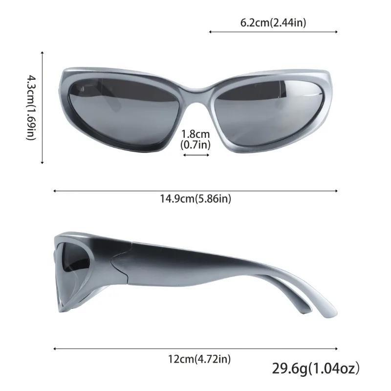 3PCS Cycling Steampunk Y2K Sunglasses Women Men Half Frame Design Sports Punk Sun Glasses Summer Blue Mirror Shades UV400