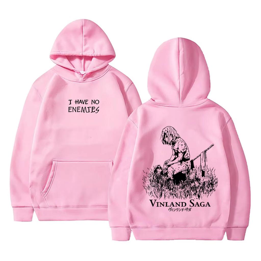 Anime Vinland Saga Thorfinn Nie Mam Wrogów Bluza z Kapturem Graficzna Męska Damska Manga Casualowa Oversize Bluzy z Kapturem Męskie Vintage Streetwear