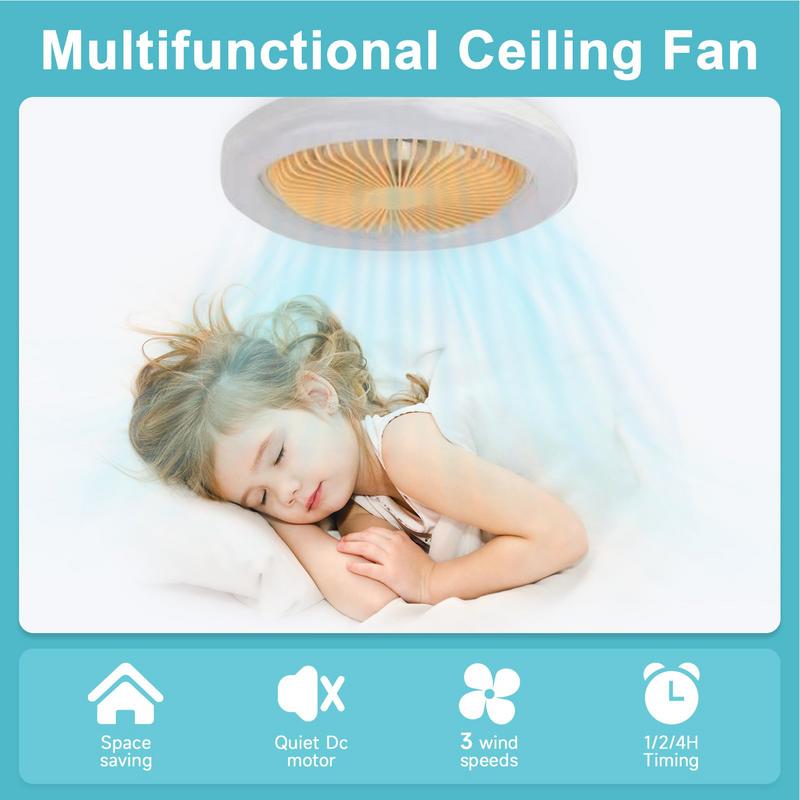 LED Ceiling Fans LED Light Ceiling Fan With Remote Control Wide-Angle 360-Degree Rotating Home Supplies For Kitchen Bathroom
