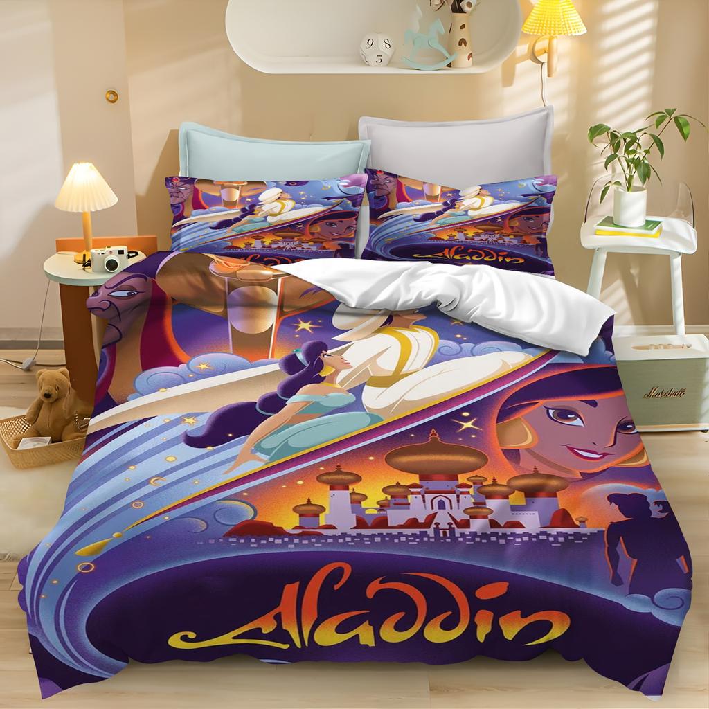 Aladdin Jasmine Prinzessin Bettbezug Set Bettwäsche Steppbett Sets King Size 3D Kinderbettwäsche Set