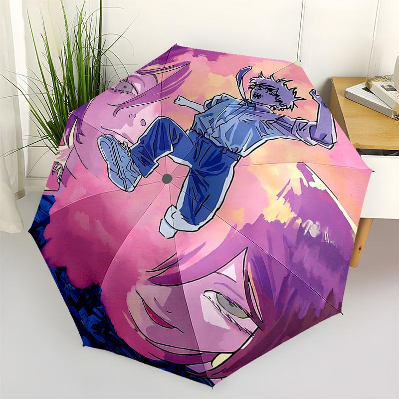 

1pc Outdoor Umbrella with Demon Slayer Design - Automatic Opening/Closing, Portable 3-Fold Design, 8-Bone Iron Frame - Perfect Gift for Fans, Travel