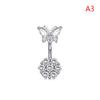 Butterfly Bee Belly Button Ring Stainless Steel Crystal Zircon Flower Navel Ring For Women Sexy Body Piercing Jewelry