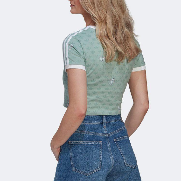 adidas Originals X Disney Stitch T Shirt Women's Light Green HT3943