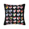 Concours Eurovision de la Chanson Drapeaux Cœurs Esc Ebu Eurofans Taie d'Oreiller Housse de Coussin Musical Décoration Taie d'Oreiller Pour Voiture 45X45Cm