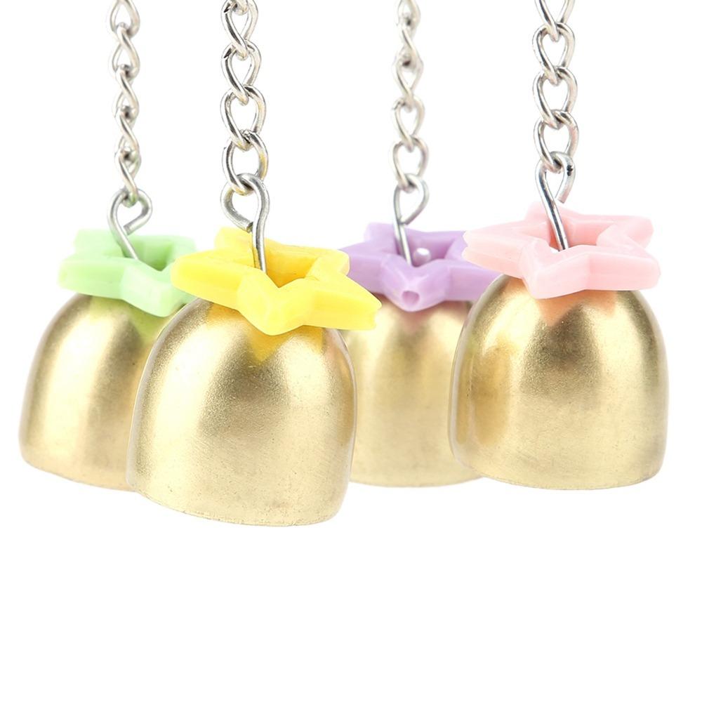 Durable Durable Metal Parrot Swing Toy Sweet Sound Bell Design Hanging Ring Toy Climbing Ring Bird Chewing Toy For Parakeet