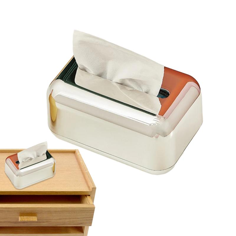 Porta fazzoletti decorativo in oro, lussuoso portaoggetti dorato e organizer per tovaglioli di carta