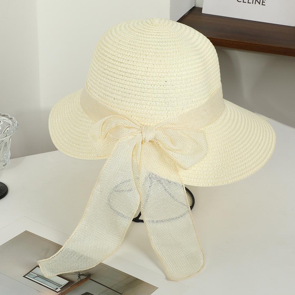 Dames Stro Zonnehoed met Brede Rand - Opvouwbare Strand- & Vakantiehoed