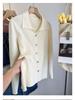 French Elegant Lapel Knitted Sweater Cardigan Women Spring Autumn Vintage Solid Polo Shirt Korea Chic Underneath A Base Layer Clothes