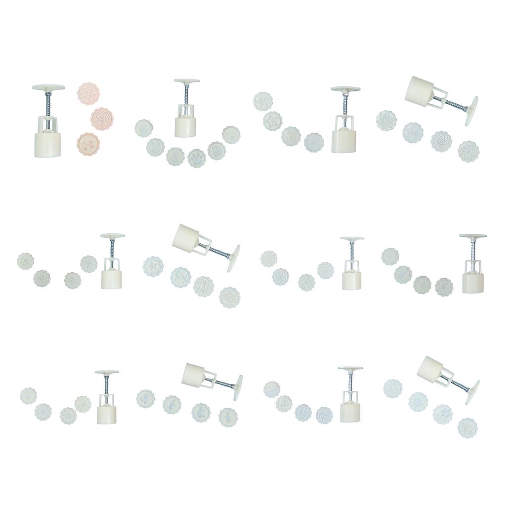 Mooncake Stamps DIY Mooncake Molds Plastic Mooncake Tool Hand Pressure Plastic Material Baking Accessories for Kitchen