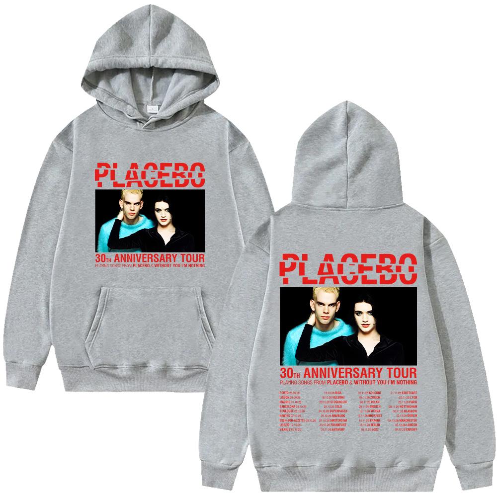 Placebo 30. JUBILÄUMSTOUR Grafik-Hoodies Harajuku Alternative Metal Rockband Streetwear Damen Herren Langarm Y2K Pullover