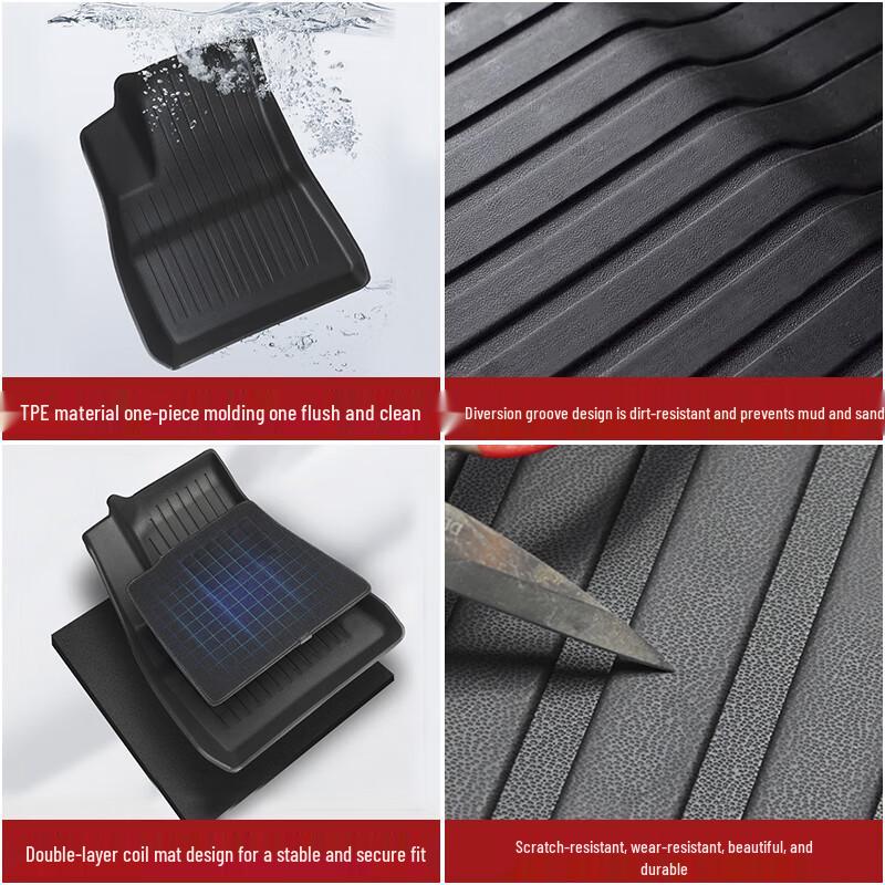Tesla Model Y/3 Refresh Floor Mats & Trunk Storage - TPE Molded Carpets