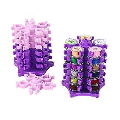 Bobines de couture Tour de rangement Clips Support pour 30 bobines de fil Porte-bobines en plastique Pinces Organisateur Machine à coudre Outil de broderie DIY