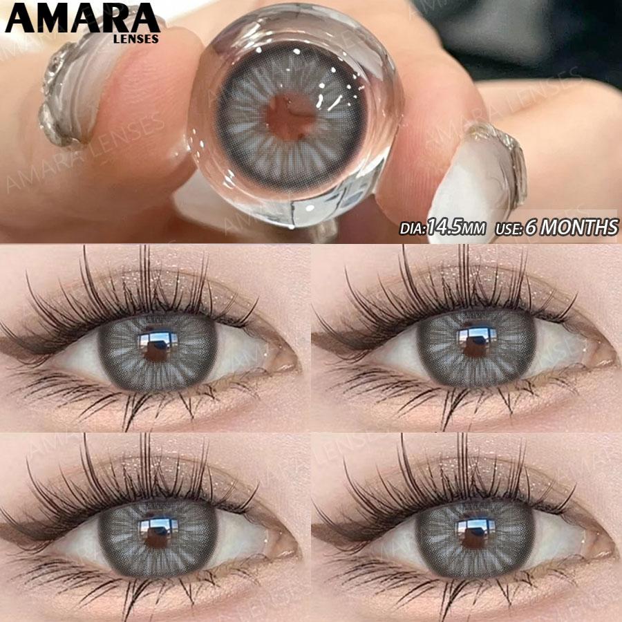 AMARA  Colored Contacts Lenses Brown Lenses Purple Lens Natural Look Cosmetics Colored Pupils Eyes Color Lens Soft High Quality