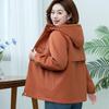 2025 Autumn/Winter Fleece-lined Cotton-padded Loose Casual Coat for Middle-aged Women