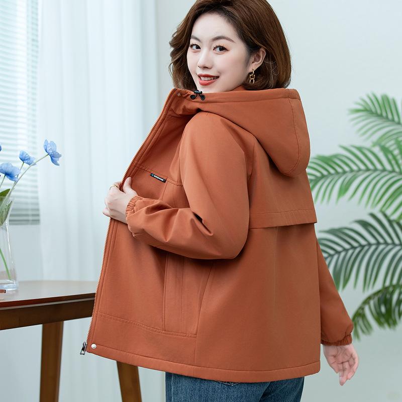 

2025 Autumn/Winter Fleece-lined Cotton-padded Loose Casual Coat for Middle-aged Women XL помаранчевий