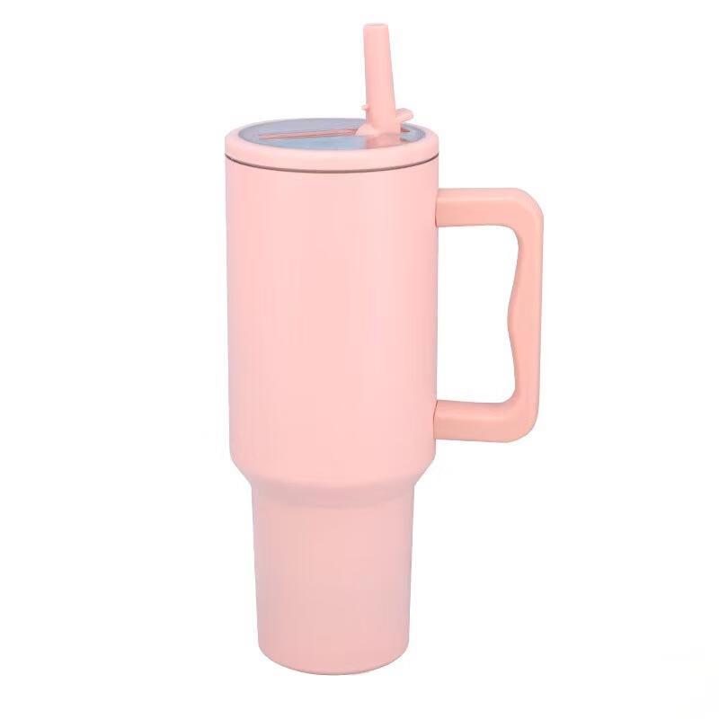 Shangqi Double-Wall Insulated Travel Mug with Handle and Straw