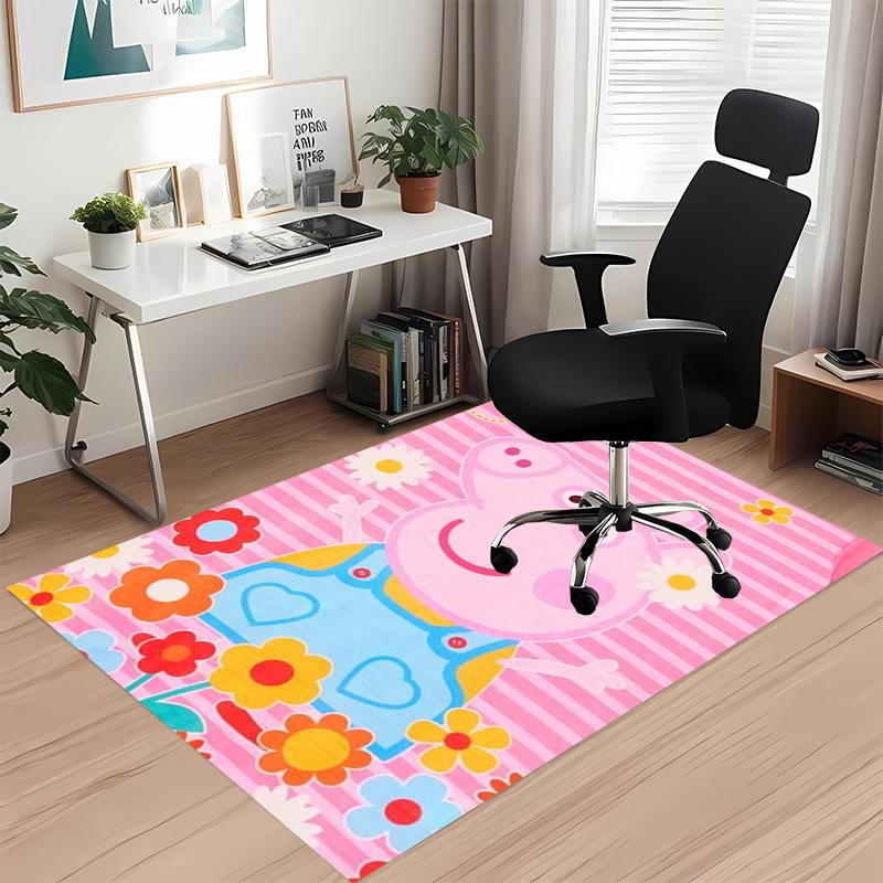 Peppa Pig Printed Carpet, for Office Chair Living Room Bedroom Kitchen Room Decor Gifts.